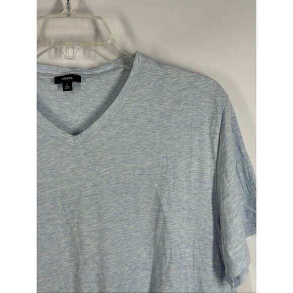 B33 Vince light blue 100% cotton v neck T-shirt Women top size medium - Picture 3 of 7